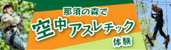 那須の森で空中アスレチック体験